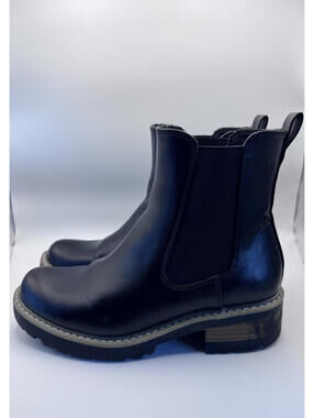 Black Leather Chelsea Ankle Boots